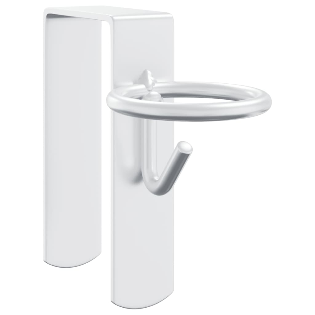 Ganchos portáteis para baldes 3 pcs aço prateado
