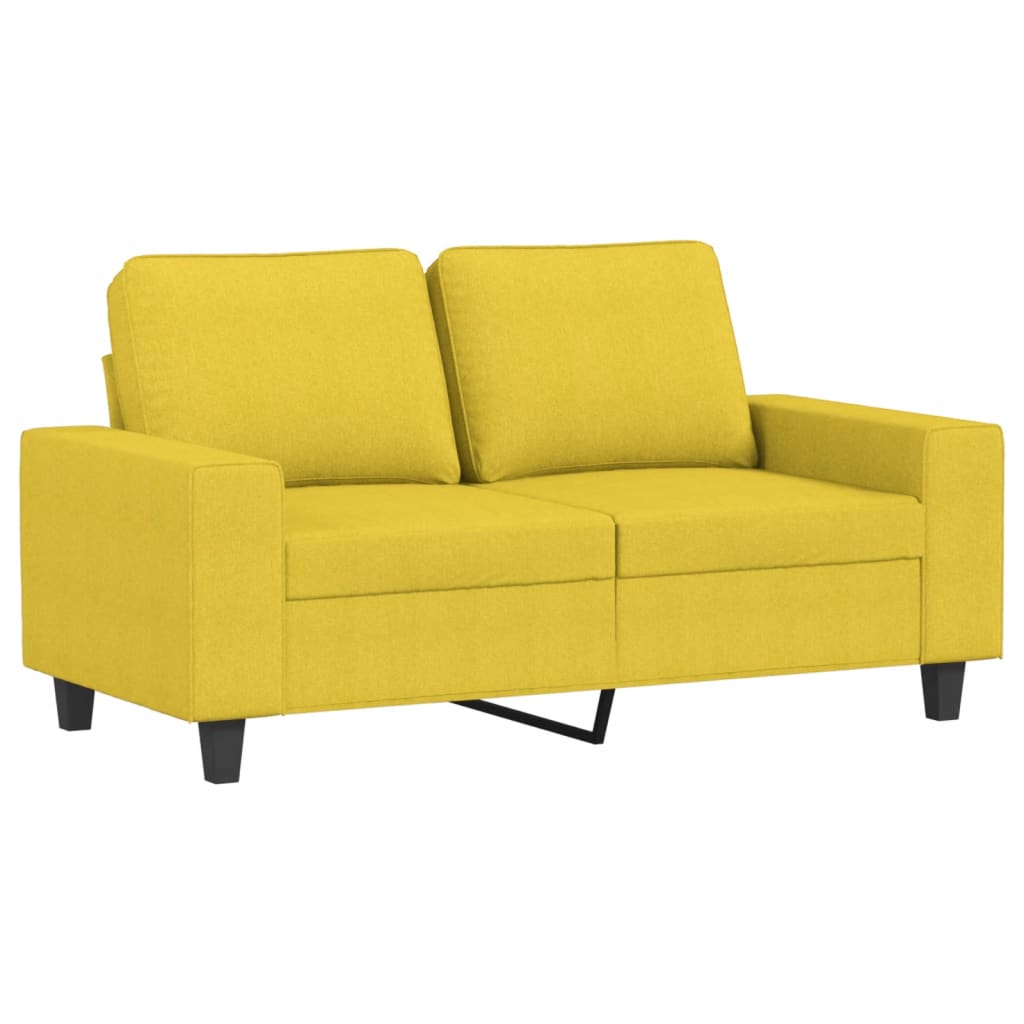 3 Pcs conjunto de sofás tecido amarelo-claro