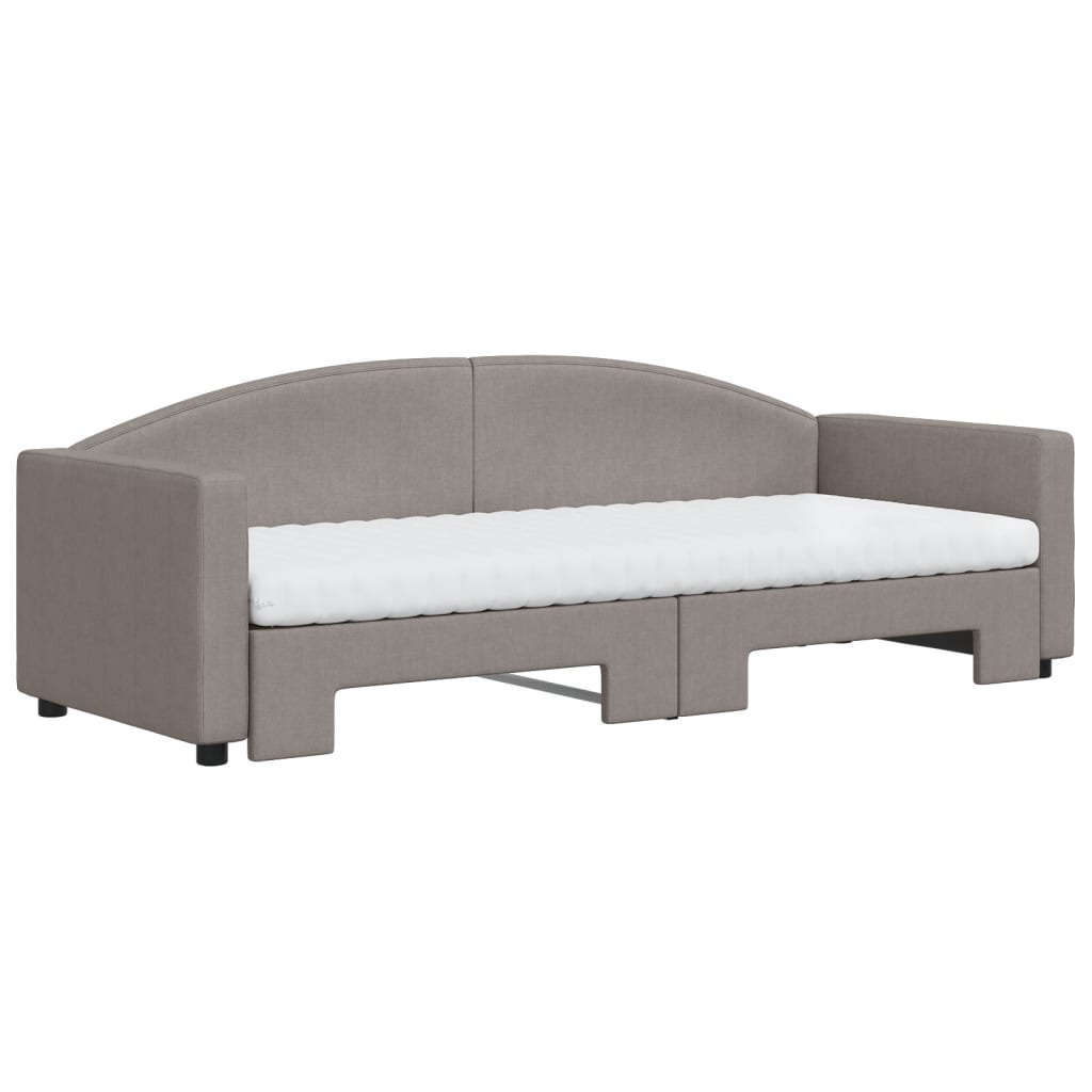 Sofá-cama c/ gavetão/colchões 80x200cm tecido cinza-acastanhado
