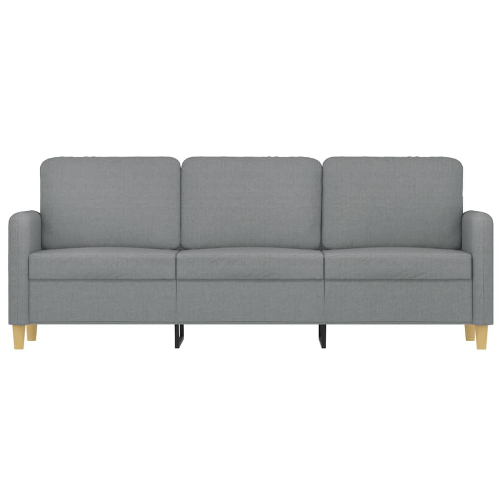 Sofá de 3 lugares 180 cm tecido cinza-claro
