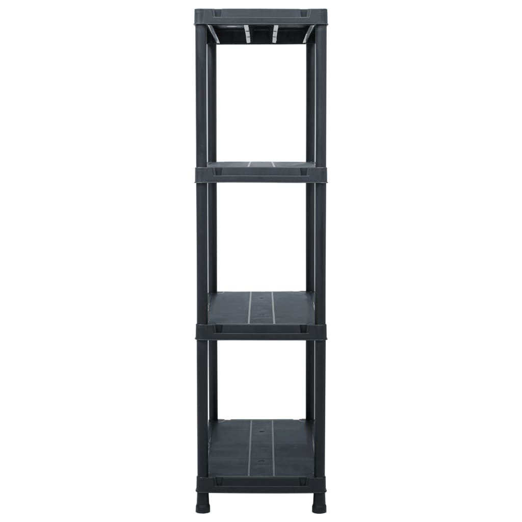 Estante de arrumação 100 kg 60x30x138 cm plástico preto
