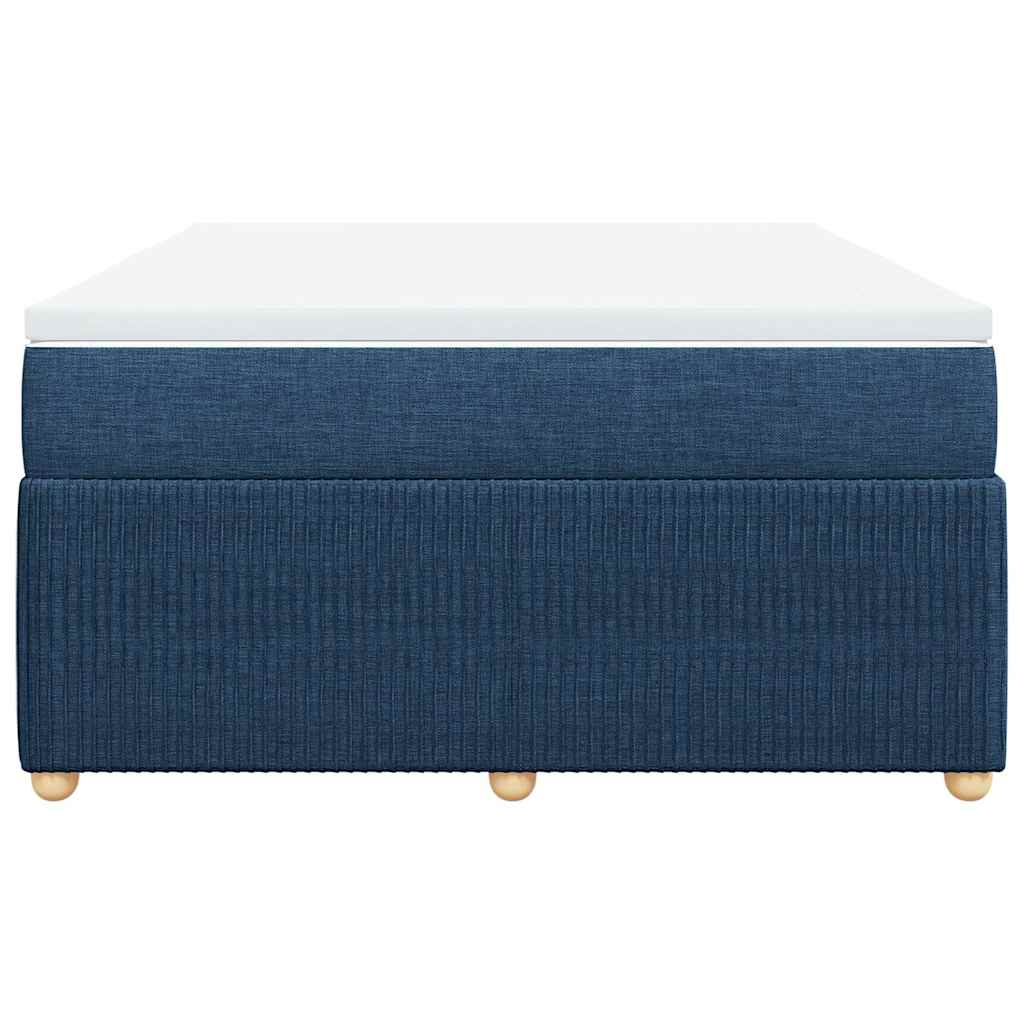 Cama com molas/colchão 140x190 cm tecido azul