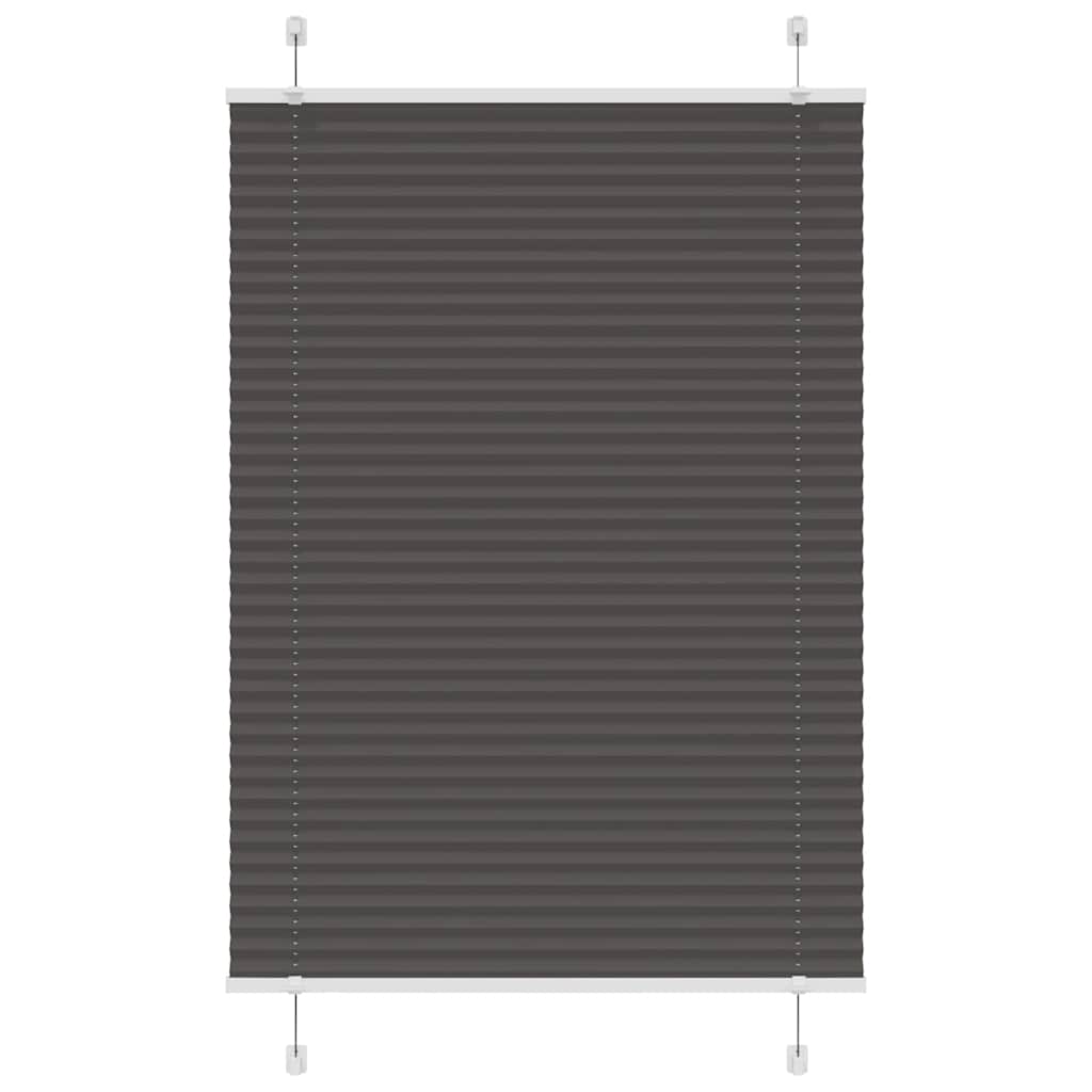 Preto plissada cega 85x100 cm largura tecido 84,4 cm poliéster