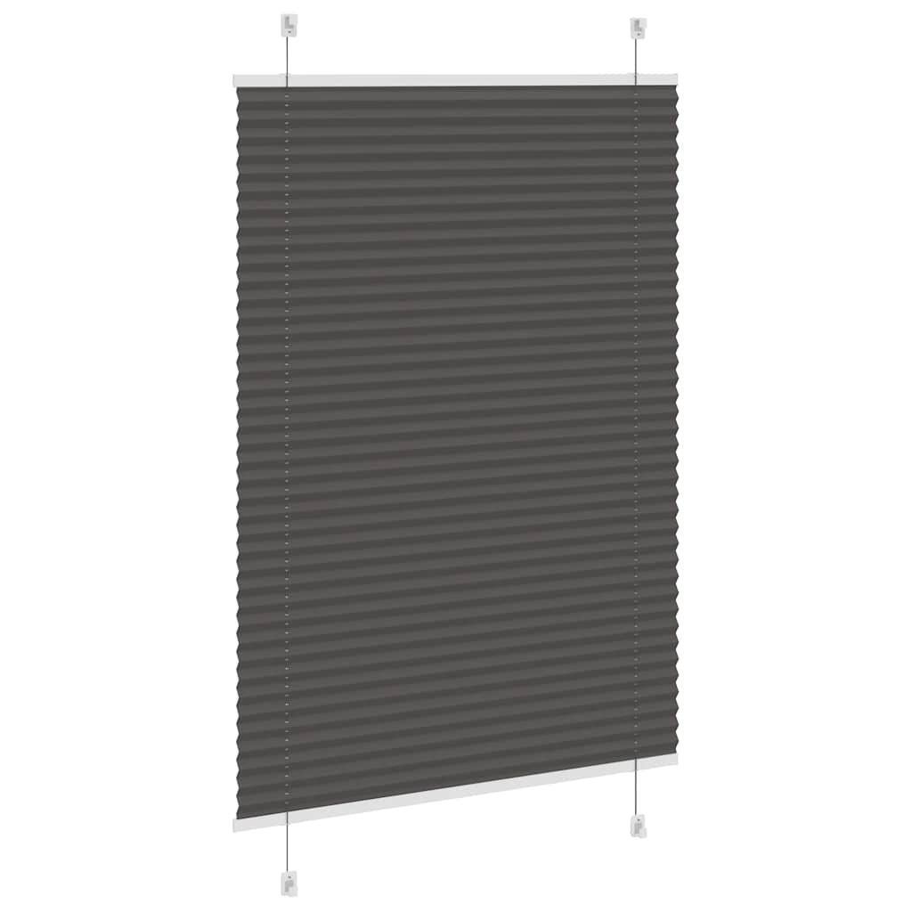 Preto plissada cega 85x100 cm largura tecido 84,4 cm poliéster