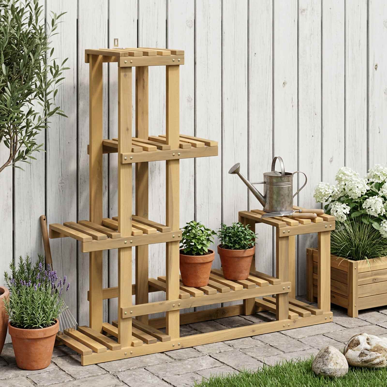 Suporte para plantas branco 93,5 x 25 x 91,5 cm