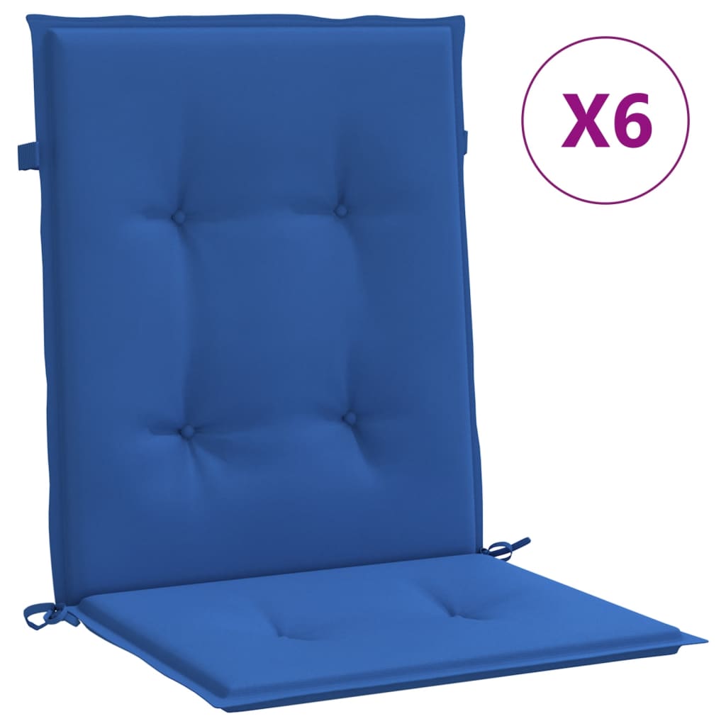Almofadões lombares p/ cadeiras de jardim 6pcs oxford azul real