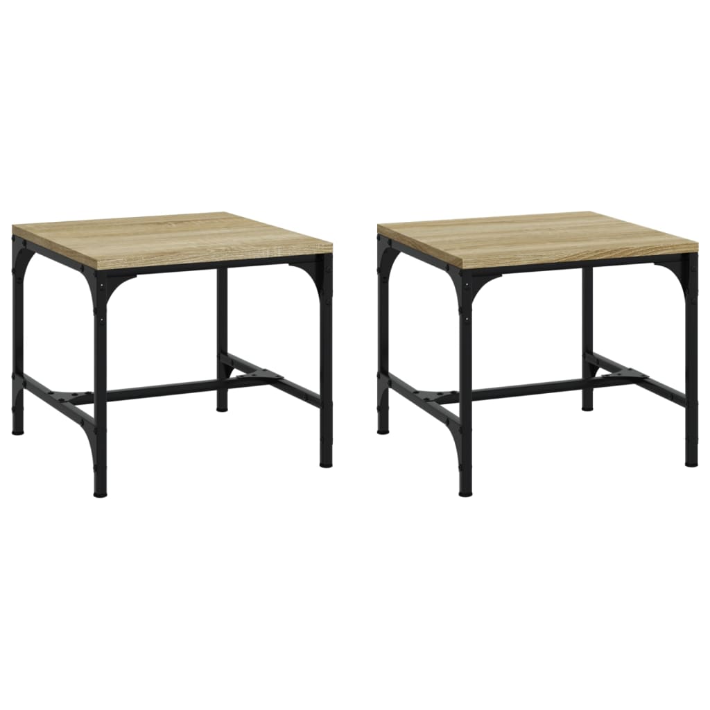 Mesas de apoio 2 pcs 40x40x35 cm deriv. madeira carvalho sonoma