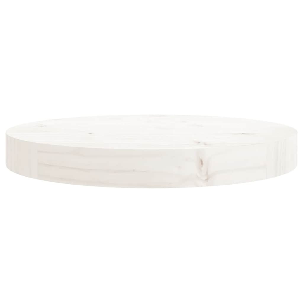 Tampo de mesa redondo ø30x3 cm madeira de pinho maciça branco