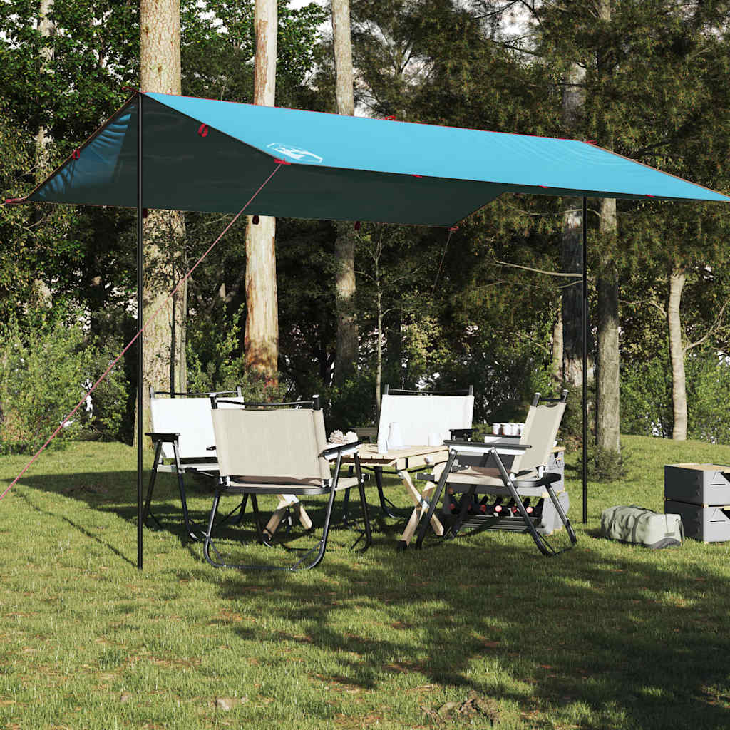 Lona de campismo 400x294 cm impermeável azul