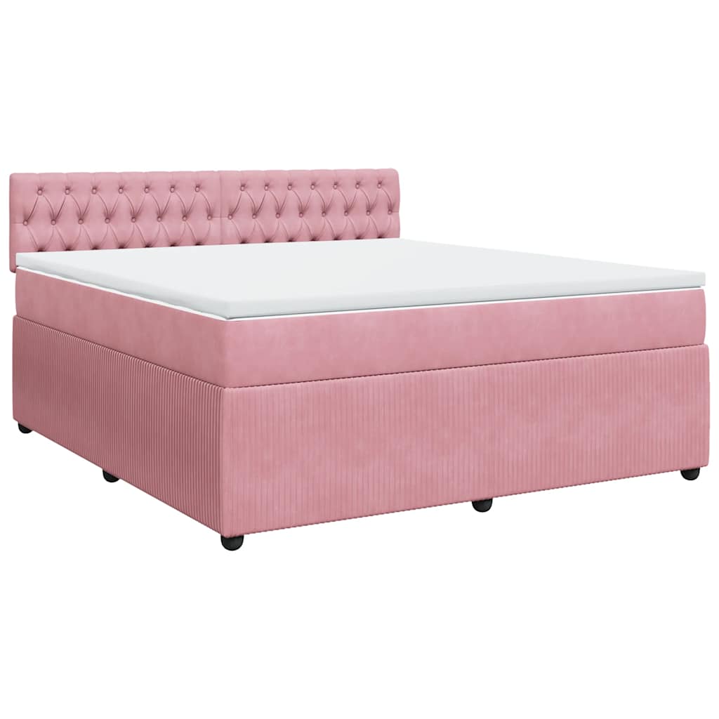 Cama com molas/colchão 180x200 cm veludo rosa