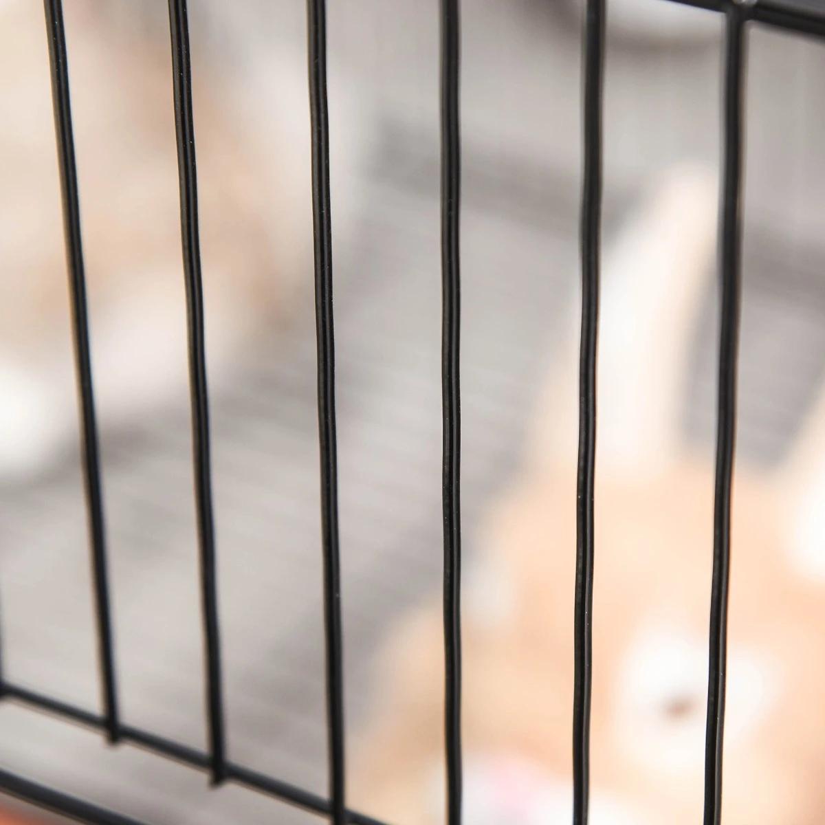 Recinto para Animais de Estimação DIY s com 22 Painéis e Porta Recinto Modular para Coelhos 105x70x45 cm Preto