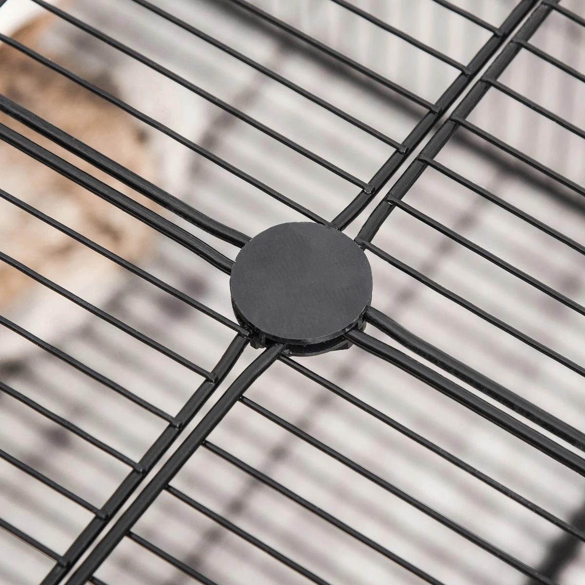 Recinto para Animais de Estimação DIY s com 22 Painéis e Porta Recinto Modular para Coelhos 105x70x45 cm Preto