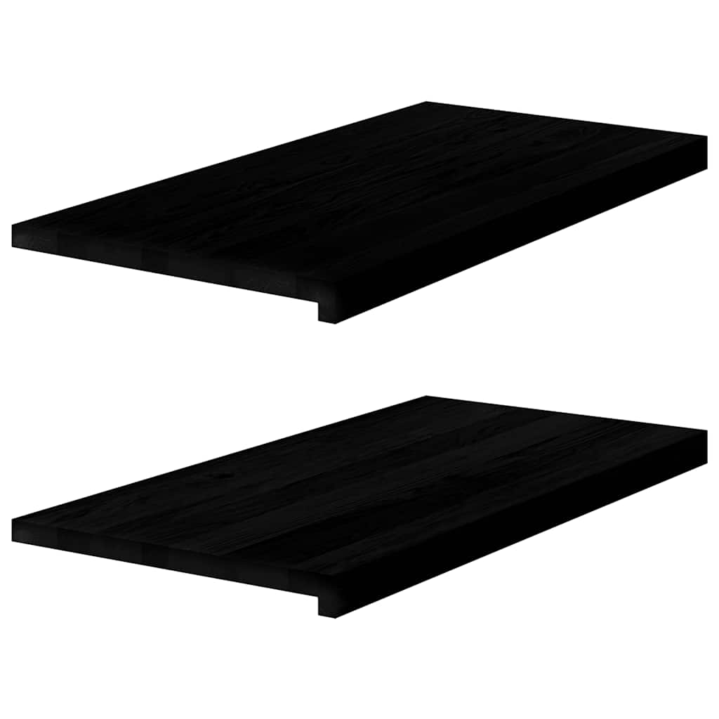 Soleiras da janela 2 pcs 80x40x2 cm carvalho castanho-preto