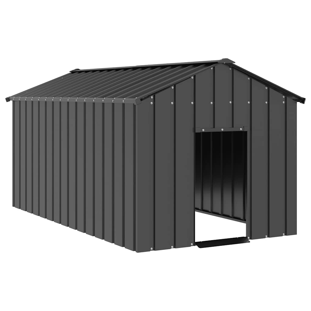 Casota para cães com telhado 114x202x101 cm aço galvanizado