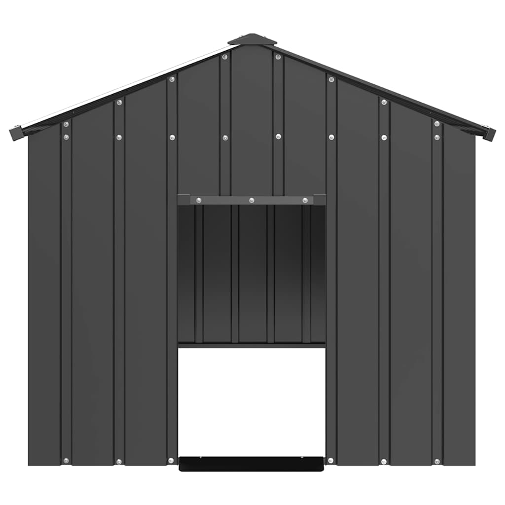 Casota para cães com telhado 114x202x101 cm aço galvanizado