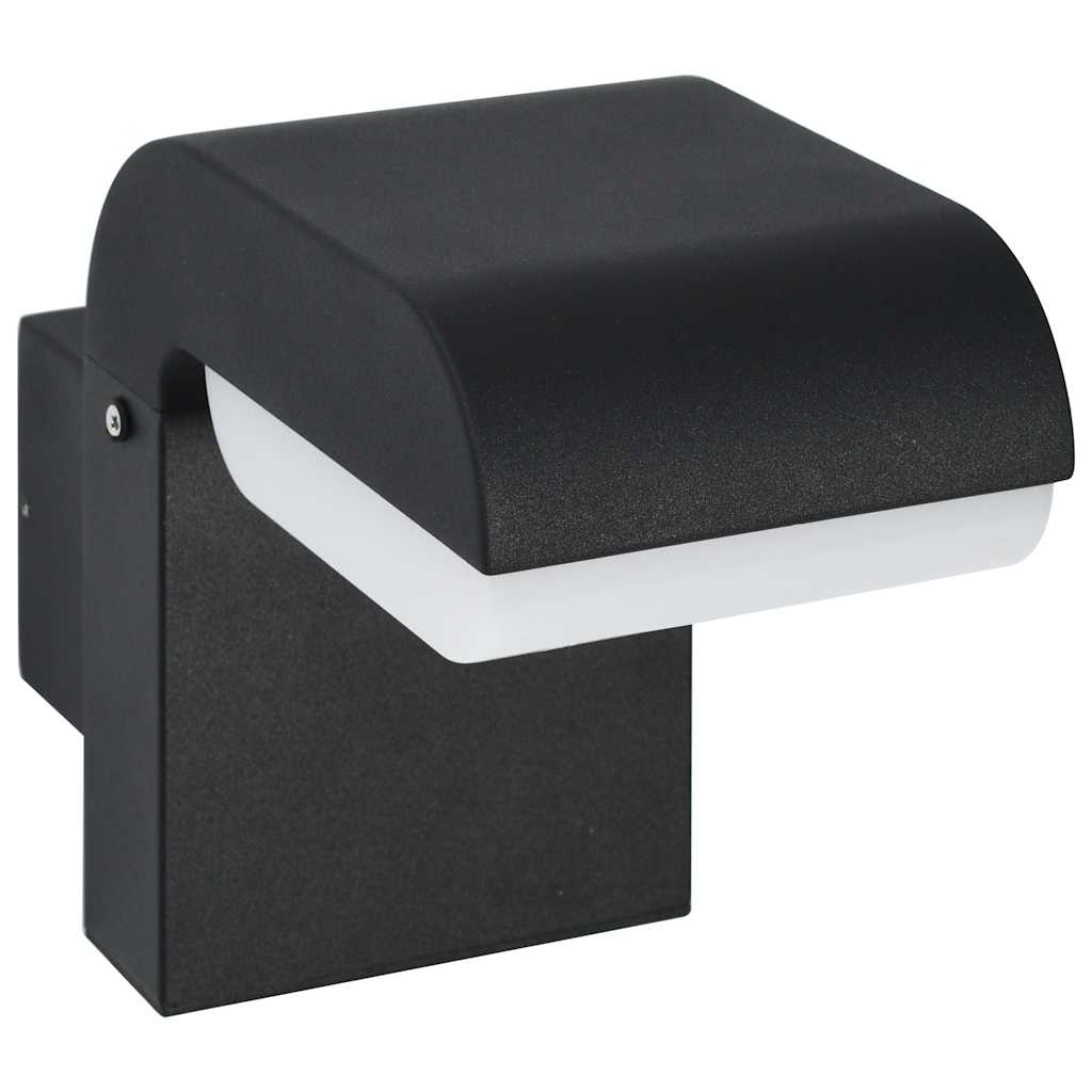 Candeeiro de parede LED de exterior 9 w preto oval