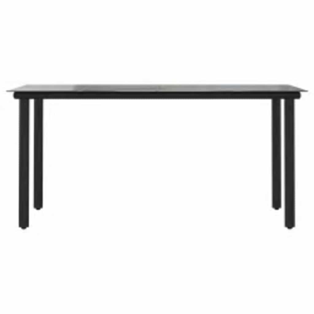 Conjunto jantar jardim 7 peças almofadas vidro vime PE castanho