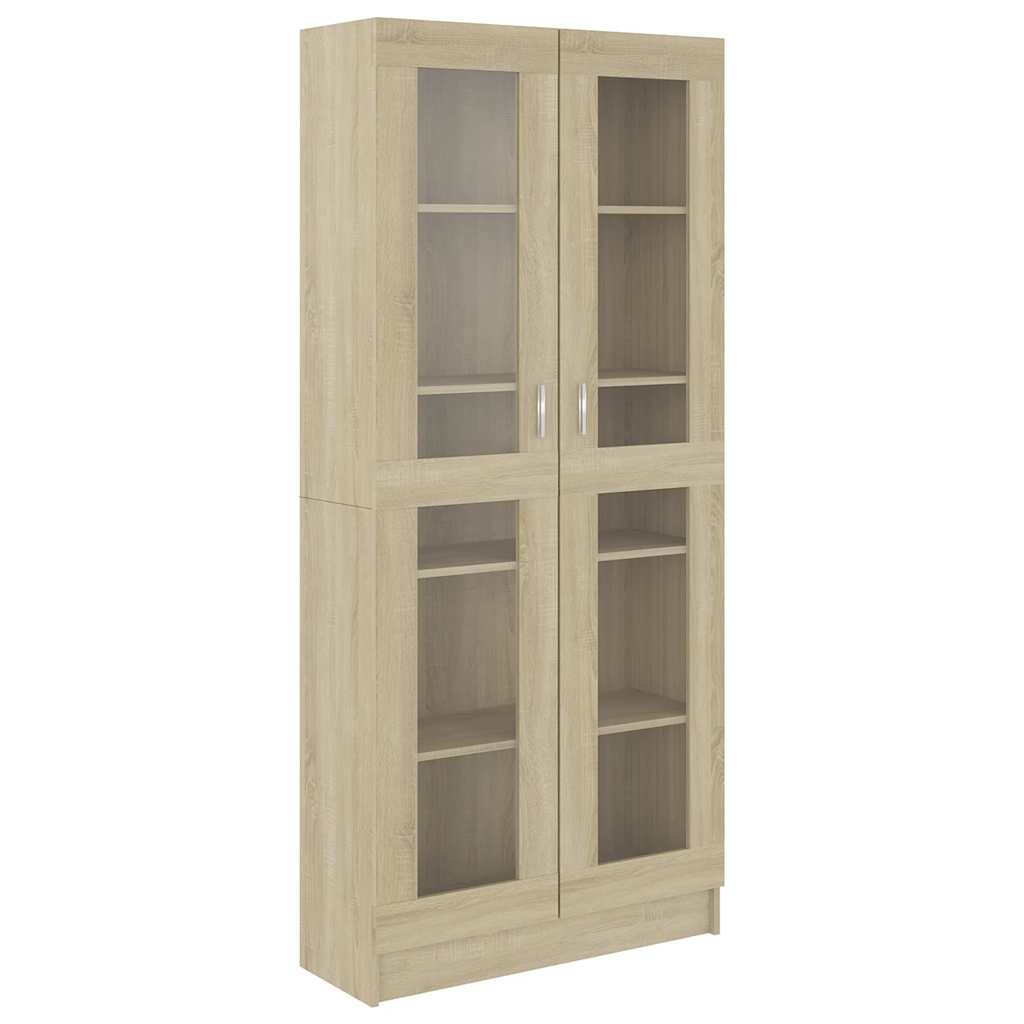 Armário vitrine derivados de madeira carvalho sonoma
