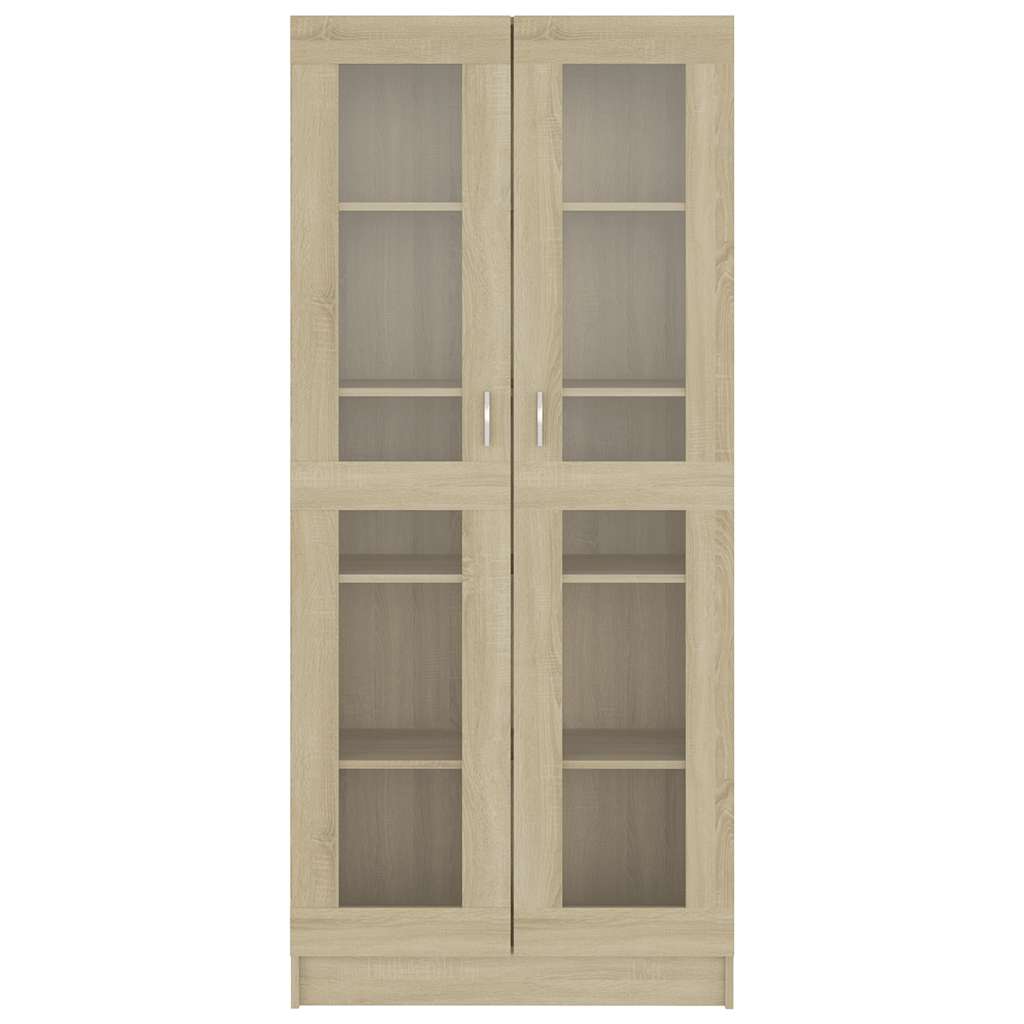Armário vitrine derivados de madeira carvalho sonoma