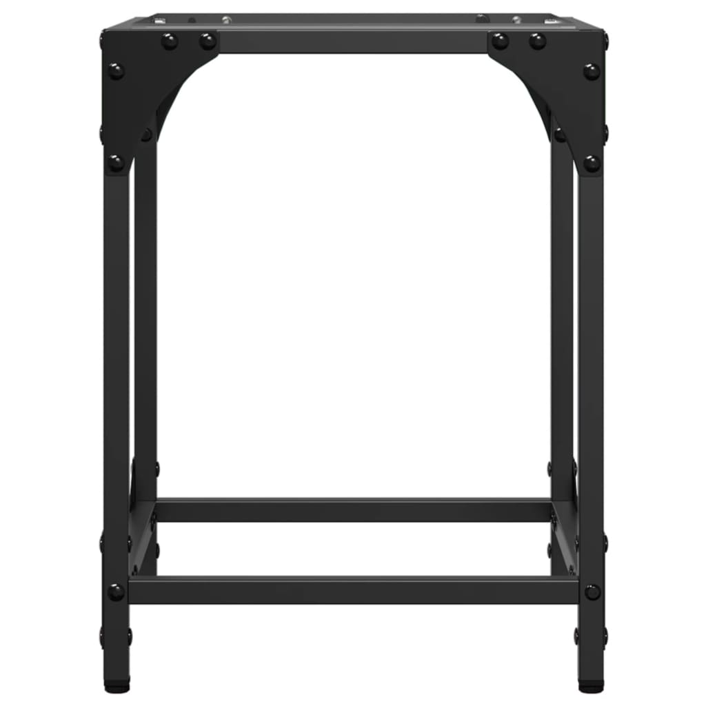 Mesa de centro c/ topo em vidro transparente 30x30x40 cm aço