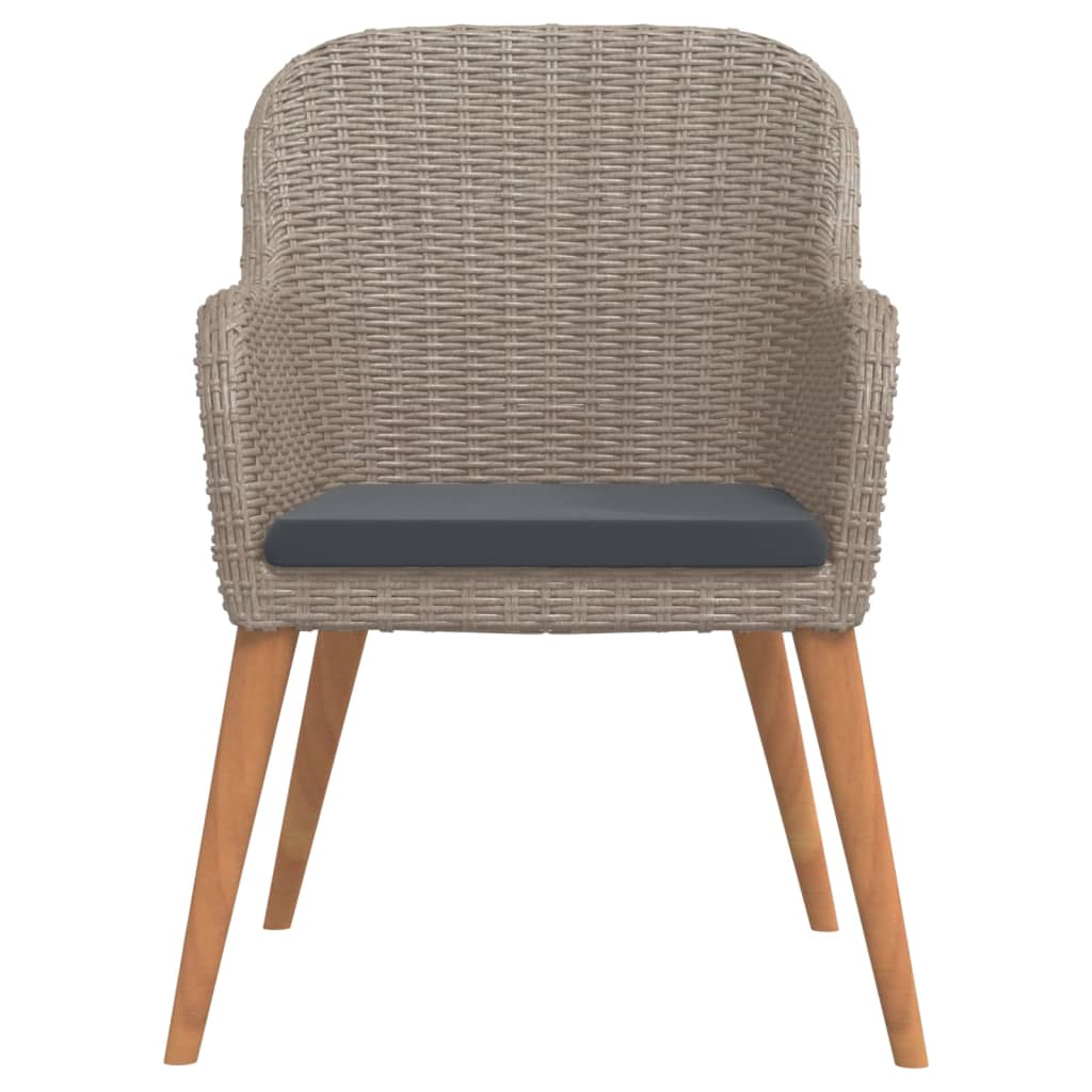 5 Pcs conjunto de jantar p/ jardim c/ almofadões castanho