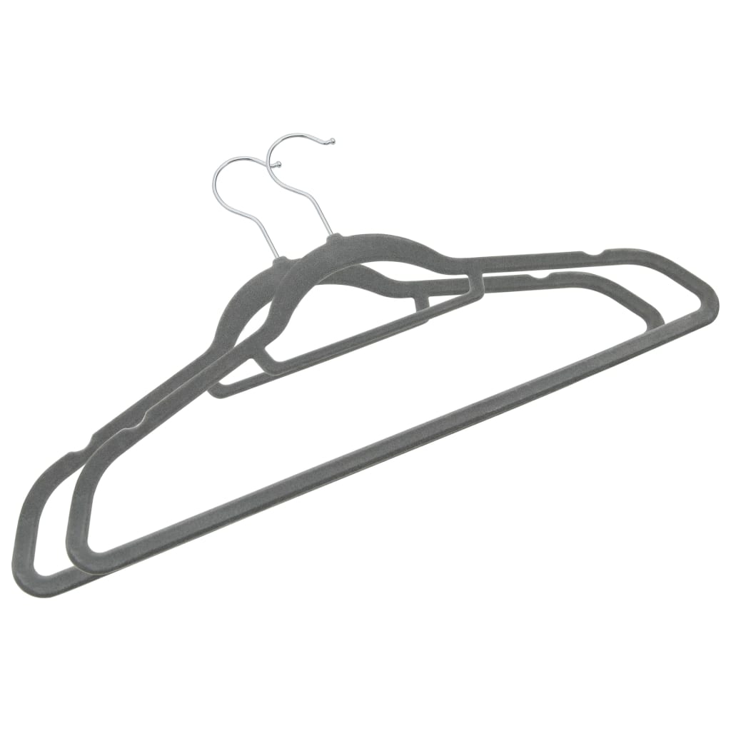 50 Pcs conjunto de cabides antiderrapantes veludo cinzento