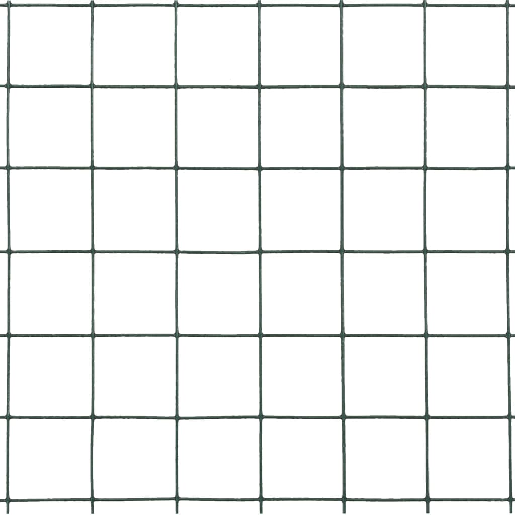 Cerca arame galinheiro 10x1,5 m aço c/ revestimento PVC verde