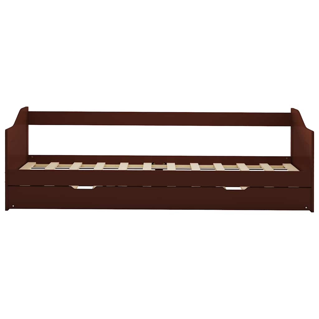 Estrutura sofá-cama de puxar 90x200 cm madeira pinho castanho