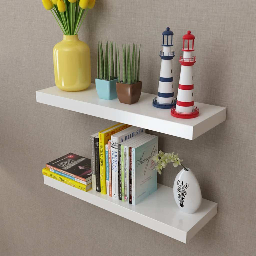 Prateleiras de parede para livros/dvd MDF branco