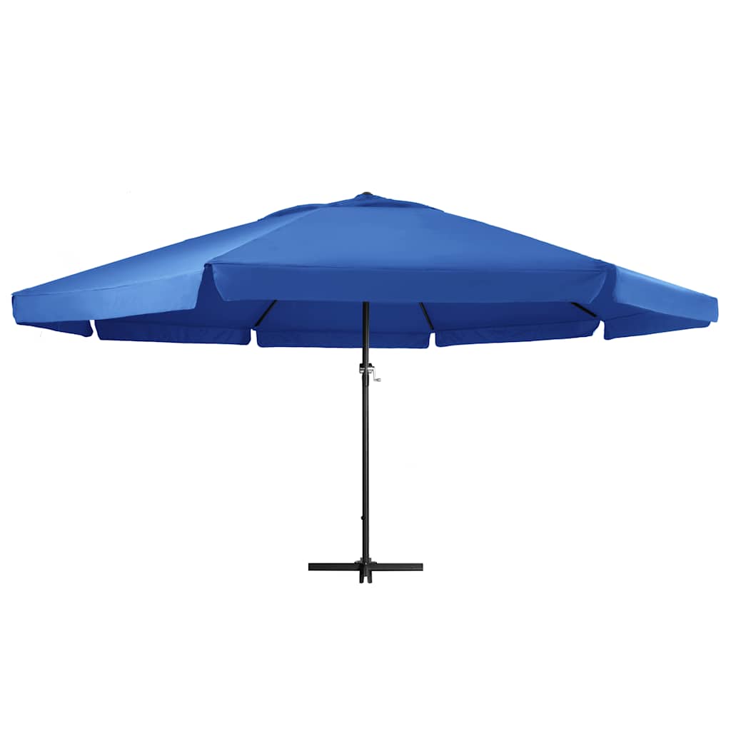 Guarda-sol de jardim com poste alumínio 500 cm azul-ciano
