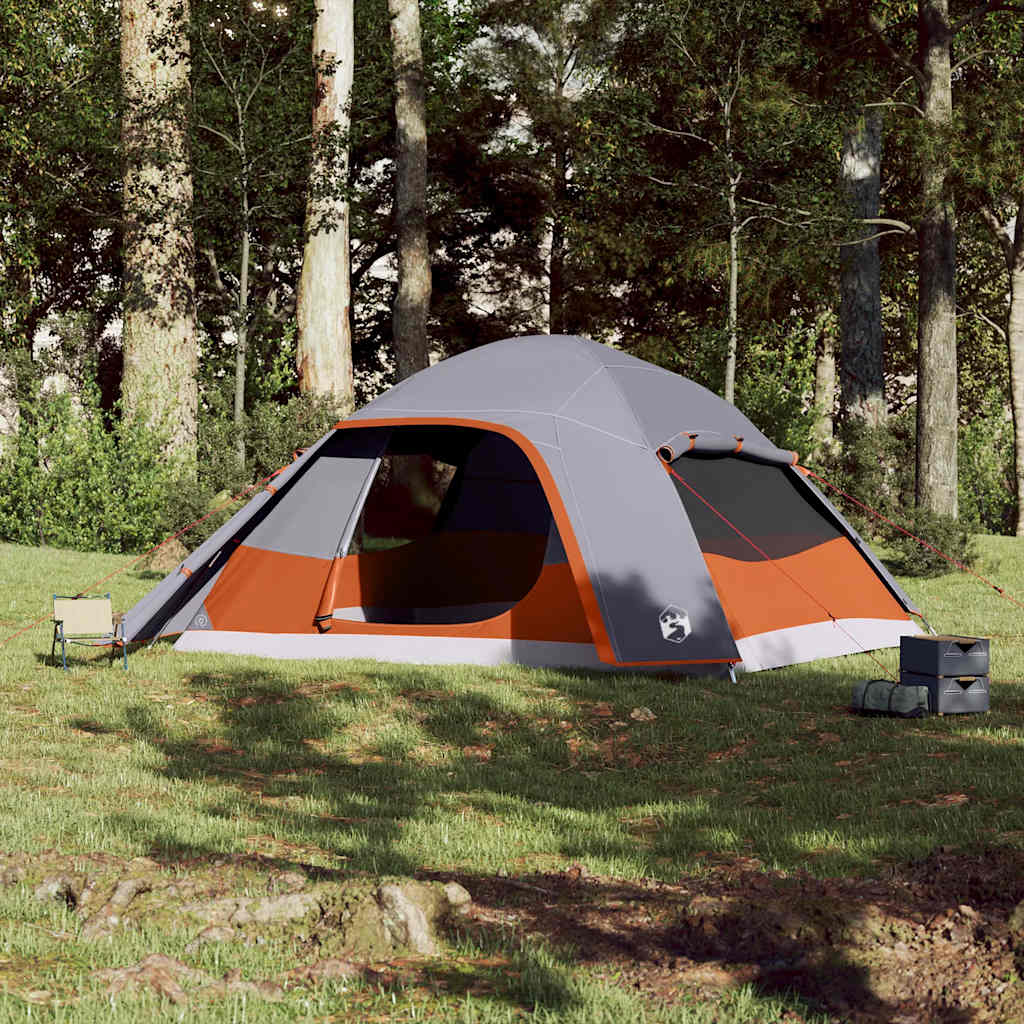 Tenda familiar em cúpula para 6 pessoas impermeável cinza