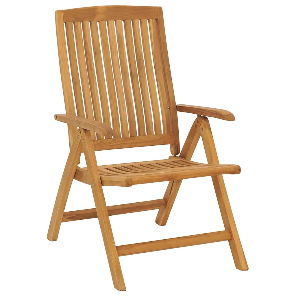 Cadeiras de jardim reclináveis c/ almofadões 2 pcs teca maciça