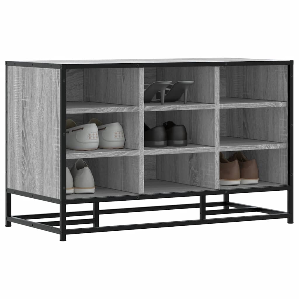 Banco para calçado sonoma 84x40x53,5 cm madeira metal cinzento