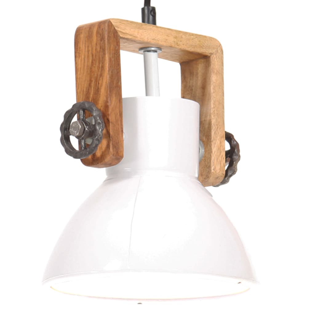 Candeeiro suspenso industrial redondo 25 w 19 cm e27 branco