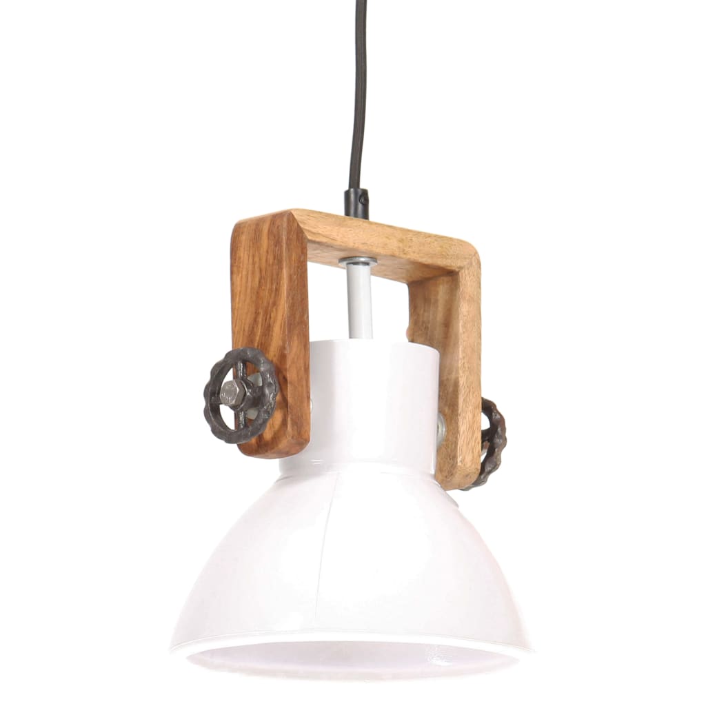Candeeiro suspenso industrial redondo 25 w 19 cm e27 branco
