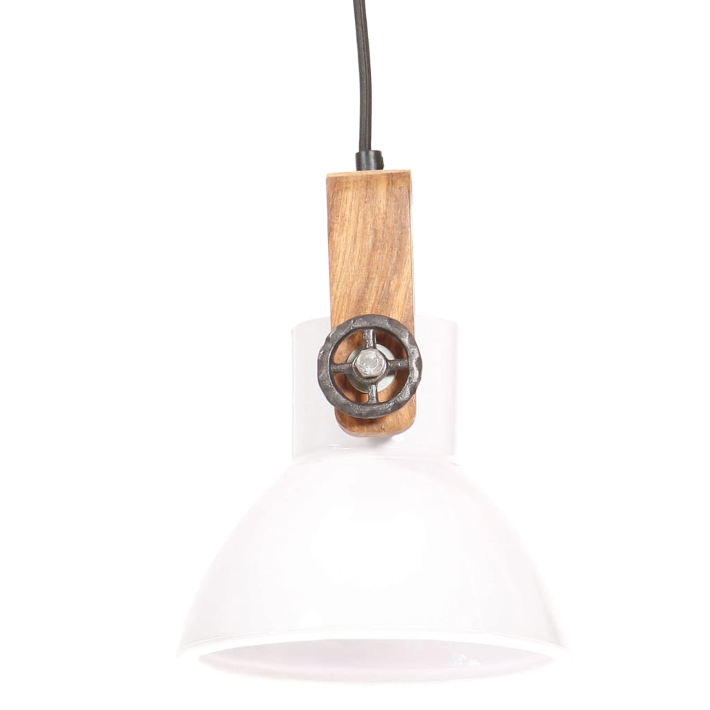 Candeeiro suspenso industrial redondo 25 w 19 cm e27 branco