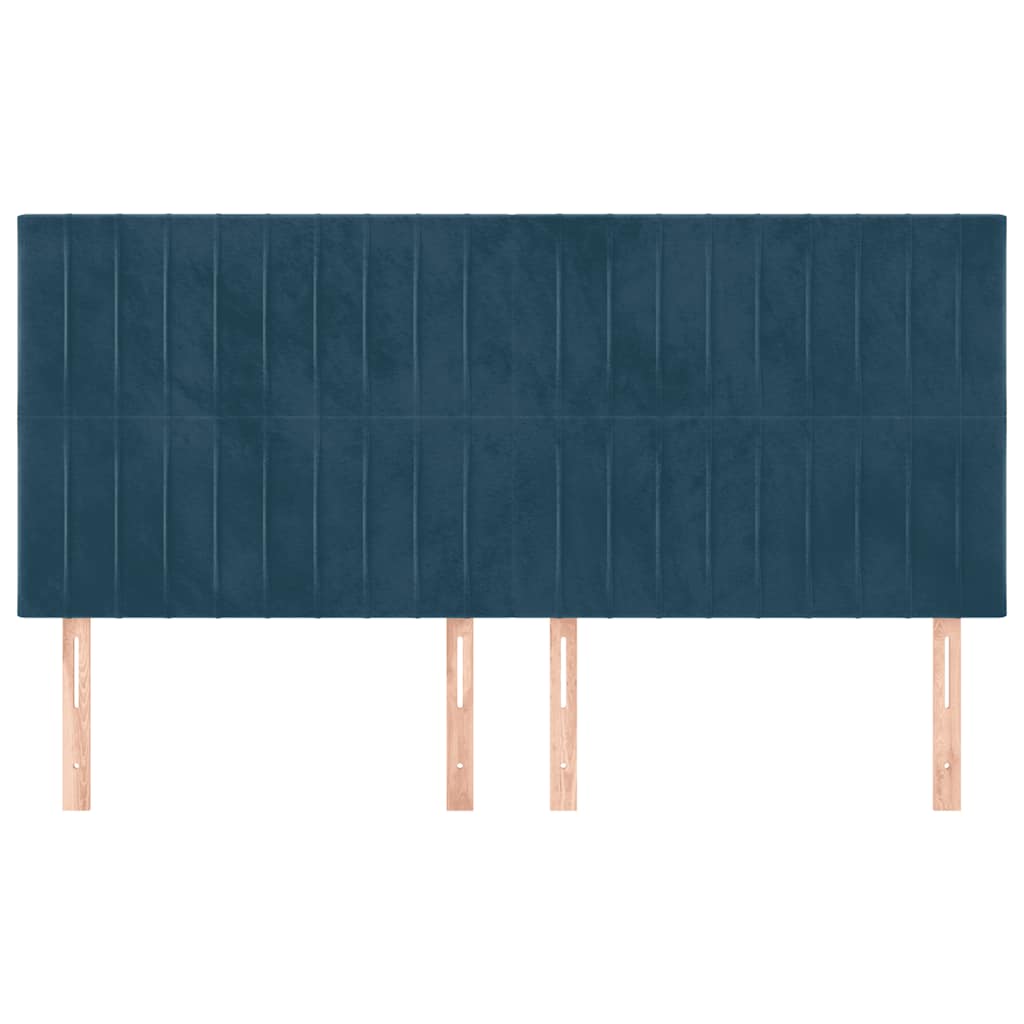 Cabeceira azul escuro 160x5x118/128 cm veludo