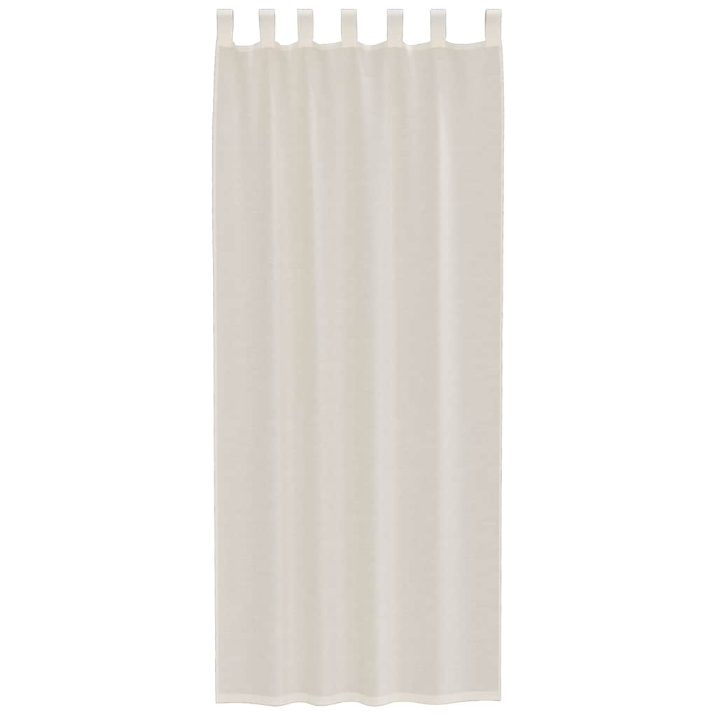 Cortinas de voile com aba 2 pcs creme