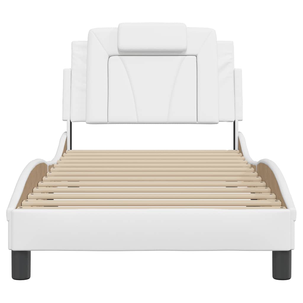 Estrutura de cama viana sem colchão couro artificial 80x200cm branco