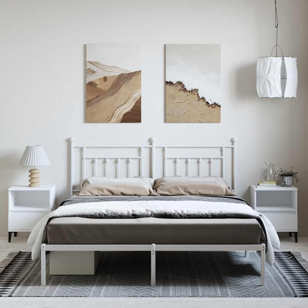 Estrutura de cama com cabeceira 183x213 cm metal branco
