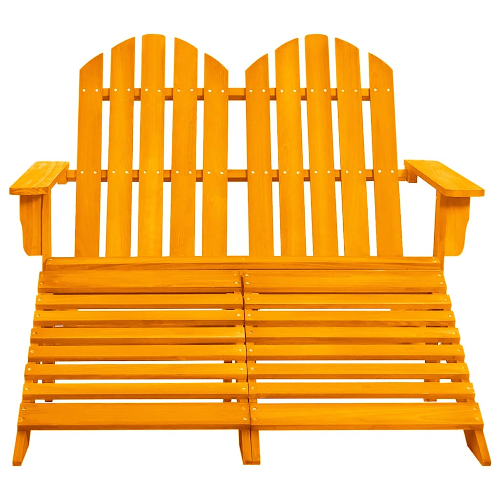 Cadeira de jardim e otomano adirondack 2 lugares abeto laranja