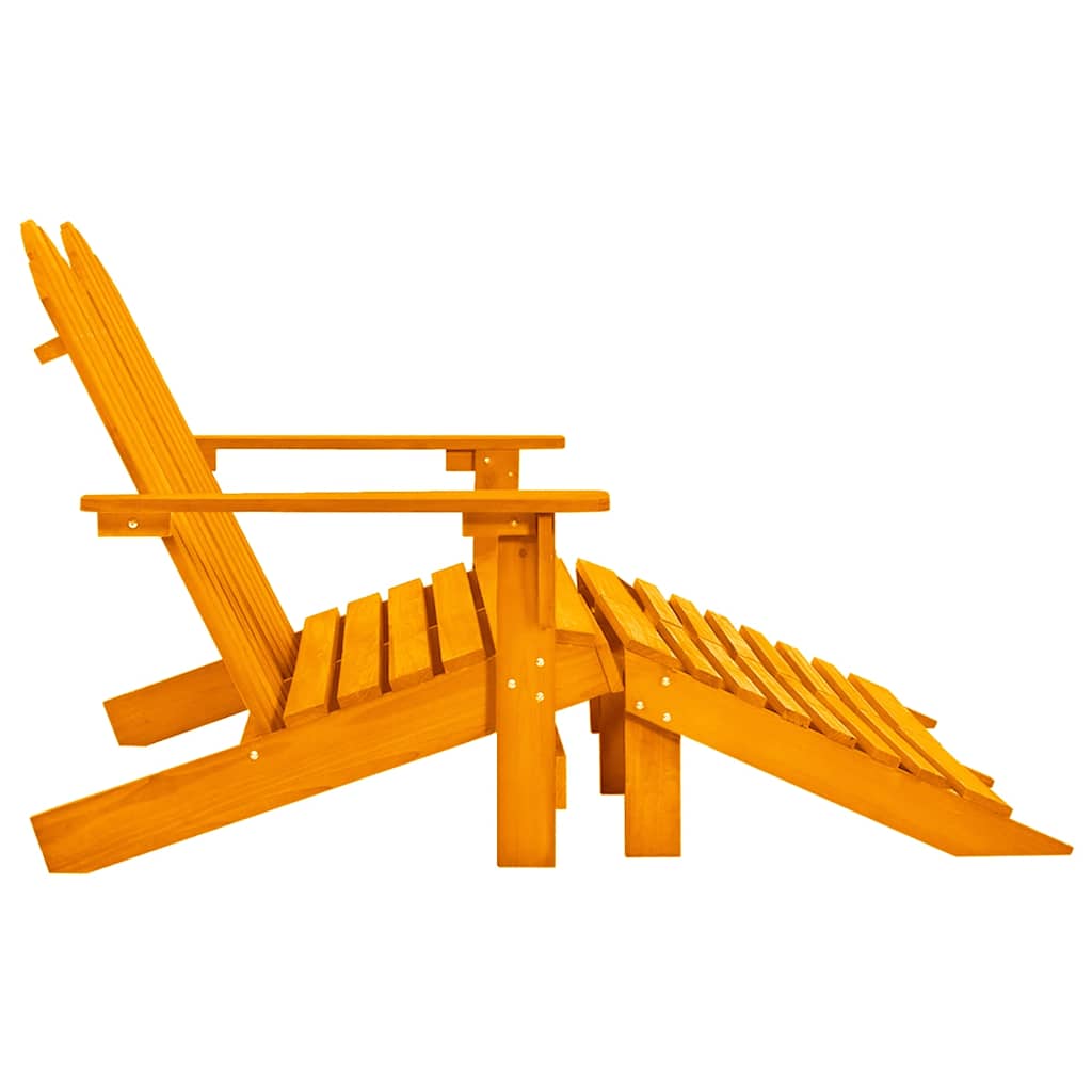 Cadeira de jardim e otomano adirondack 2 lugares abeto laranja