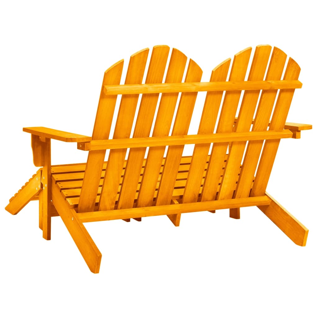 Cadeira de jardim e otomano adirondack 2 lugares abeto laranja