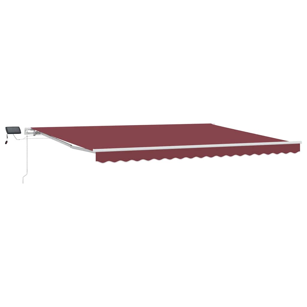 Toldo retrátil manual com luz LED 450x300 cm bordô