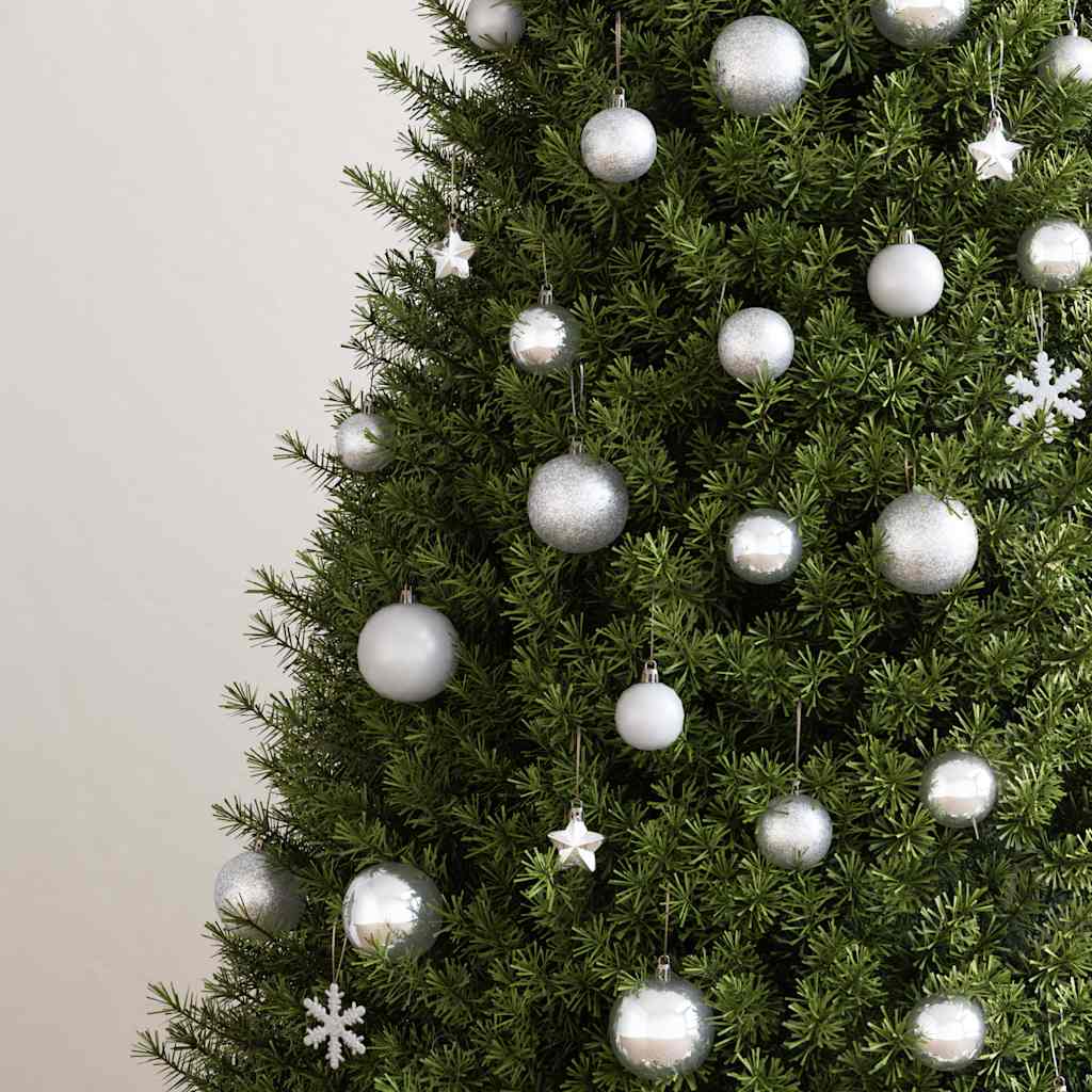 111 Pcs conjunto de enfeites de natal poliestireno prateado