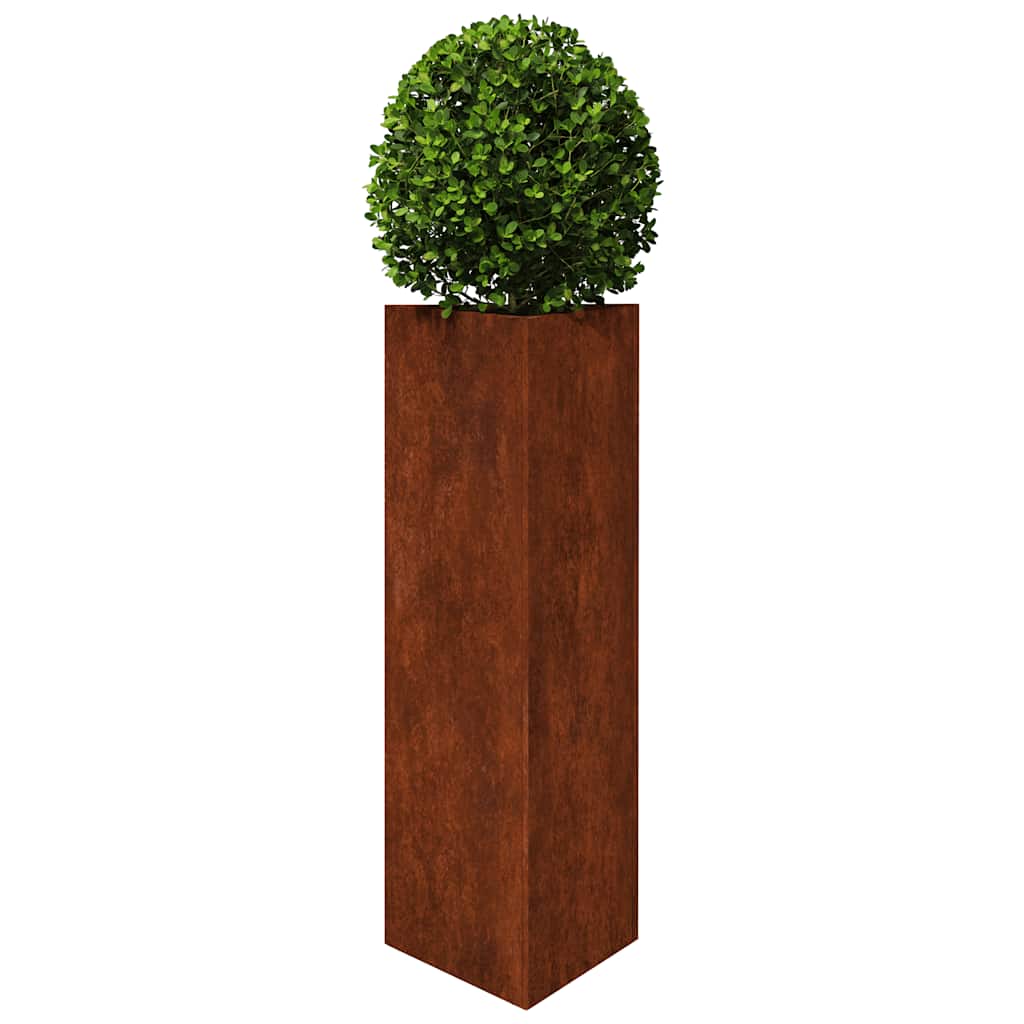 Vaso/floreira de jardim 30x26x75 cm aço corten