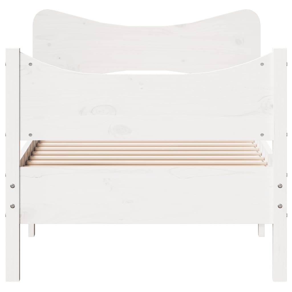 Cama sem colchão 75x190 cm madeira de pinho maciça branco
