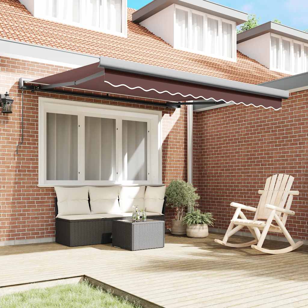 Toldo retrátil manual 300x250 cm castanho