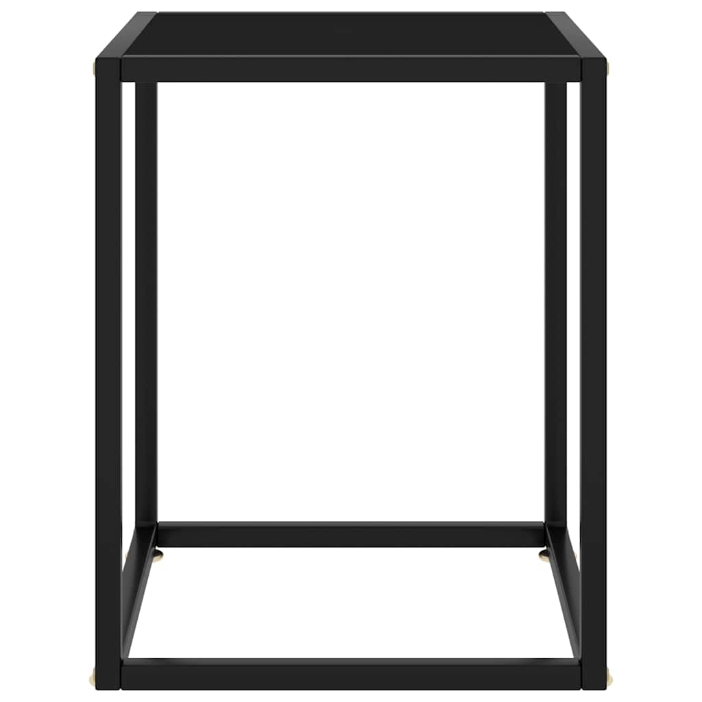 Mesa de centro 40x40x50 cm preto com vidro preto