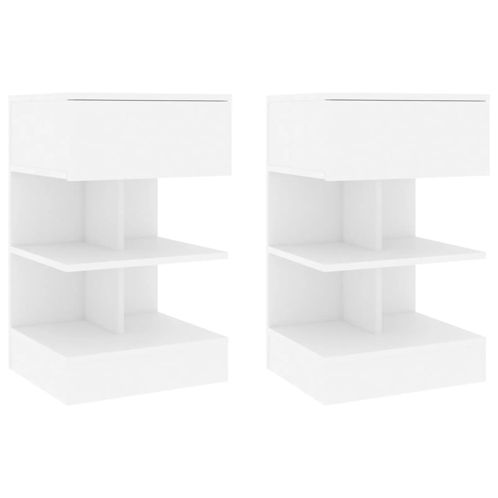 Mesas de cabeceira 2 pcs 40x35x65cm derivados de madeira branco